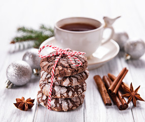 Christmas crackled chocolate cookies