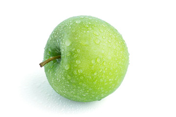 green apple on white background