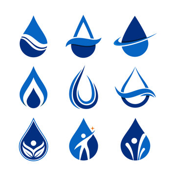Simple Unique water drop Icon Symbol Logo For Business