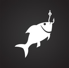 Fish icon on black background for graphic and web design, Modern simple vector sign. Internet concept. Trendy symbol for website design web button or mobile app