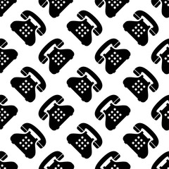 Telephone Receiver Icon Seamless Pattern