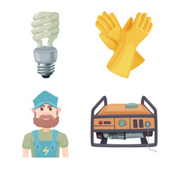 Vector design of electricity and electric symbol. Collection of electricity and energy stock symbol for web.