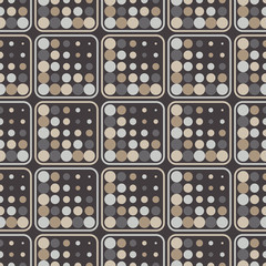 Polka dot seamless pattern. Figures of large and small dots with stroke. Geometric background. Dots, circles and buttons. Can be used for wallpaper, textile, invitation card, web page background.