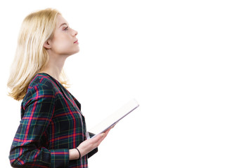 Young woman using tablet