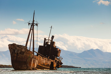 The famous shipwreck near Gythio Greece