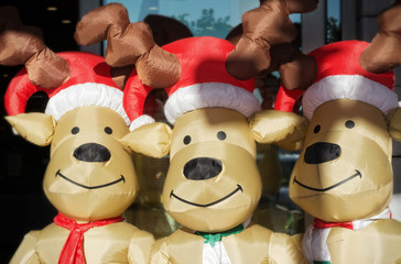 Funny reindeer puppets background