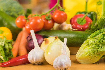 Many healthy colorful vegetables