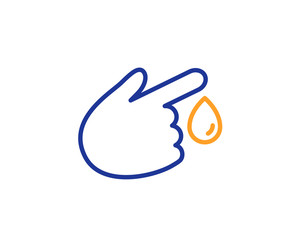 Blood donation line icon. Medical help sign. Colorful outline concept. Blue and orange thin line color Blood donation icon. Vector