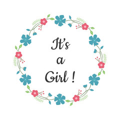 cute flower floral frame wreath design