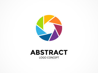 Diaphragm logo template. Modern vector abstract circle creative sign or symbol. Design geometric camera element.