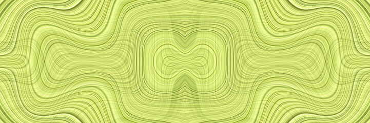 Fototapeta premium Graphic abstract drawing in modern style, panoramic background. Texture of green gradients in lines and spheres, space design for packaging and wallpaper.