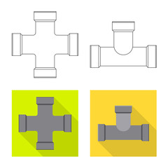 Isolated object of pipe and tube symbol. Collection of pipe and pipeline vector icon for stock.