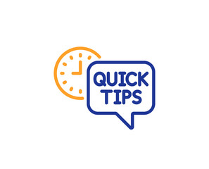 Quick tips line icon. Helpful tricks sign. Tutorials symbol. Colorful outline concept. Blue and orange thin line color icon. Quick tips Vector