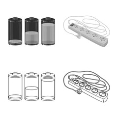 Vector design of electricity and electric symbol. Collection of electricity and energy stock vector illustration.