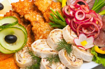 Meat platter served in restaurants and cafes