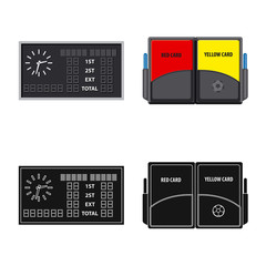 Vector illustration of soccer and gear sign. Set of soccer and tournament vector icon for stock.