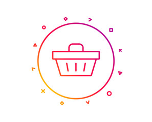 Shopping cart line icon. Online buying sign. Supermarket basket symbol. Gradient pattern line button. Shopping basket icon design. Geometric shapes. Vector