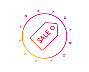 Shopping tag line icon. Sale Special offer sign. Coupon symbol. Gradient pattern line button. Sale ticket icon design. Geometric shapes. Vector