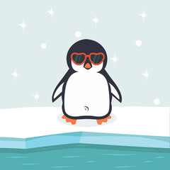 North pole Arctic  with penguin