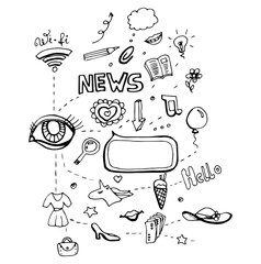 art doodle hand drawing signs and symbols