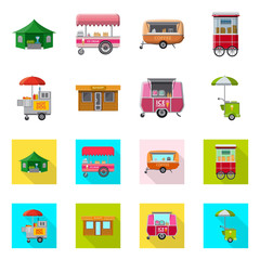 Isolated object of market and exterior icon. Set of market and food stock symbol for web.