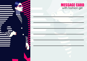 Business cards with fashion woman