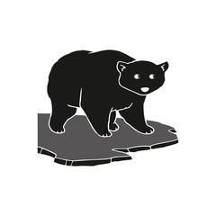 Flat vector cartoon bear 