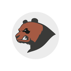 Flat vector cartoon bear 