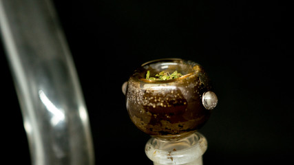 Pyrex Pipe with Cannabis Bud 