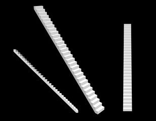 Stairway. Isolated on black background. 3d Vector illustration.