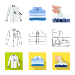Vector design of laundry and clean symbol. Set of laundry and clothes vector icon for stock.