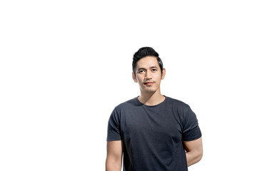 Portrait of asian man with black t-shirt