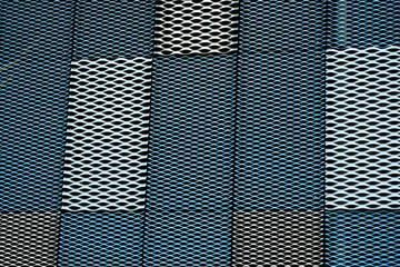 Abstract close-up view of modern aluminum ventilated on facade 