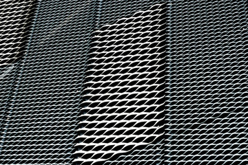 Abstract close-up view of modern aluminum ventilated on facade 