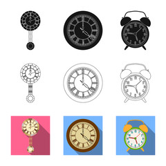 Plakat Isolated object of clock and time logo. Set of clock and circle stock symbol for web.