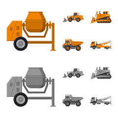 Isolated object of build and construction logo. Collection of build and machinery stock vector illustration.