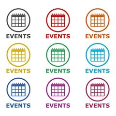 Events logo (calendar icon), color set