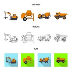 Fototapeta premium Vector illustration of build and construction sign. Collection of build and machinery stock vector illustration.
