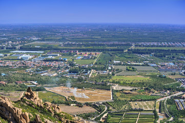 View from the mountain to the districts of Beijing