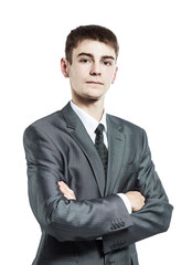 portrait of a young businessman. isolated on white