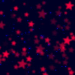 Fototapeta na wymiar Red stars. Abstract bokeh vector background. - Vector