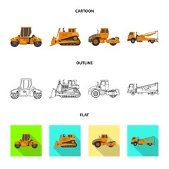 Vector illustration of build and construction symbol. Collection of build and machinery stock vector illustration.