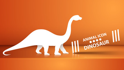 Paper dino, dinosaur illustration on the orange studio.