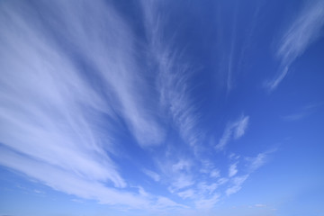 Dynamic clouds in the blue sky