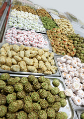 italian pastries and  cookies in the shop