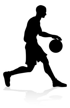 A basketball player silhouette sports illustration