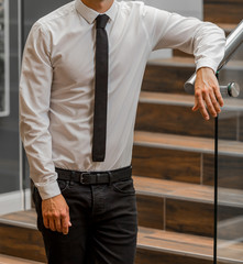 Cropped Head Man in a smart dress shirt and tie