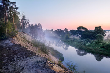 Early misty gentle morning on the river. 
