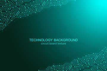 Computer motherboard vector background with circuit board electronic elements. Electronic texture for computer technology, engineering concept. Motherboard integrated computing illustration