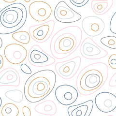 Organic abstract shapes vector seamless pattern. Modern simple background with hand drawn rounded shapes.